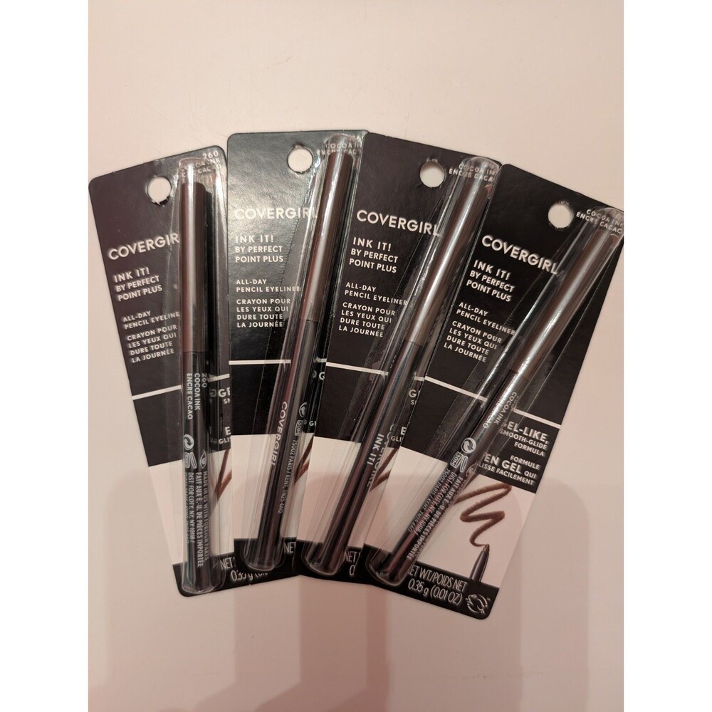 4 Covergirl Ink It! 260 Cocoa Ink Perfect Point Plus All Day Gel Pencil Eyeliner